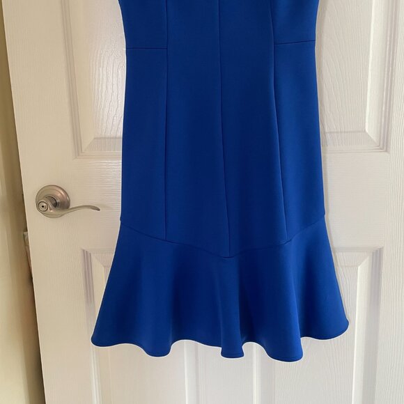 Vince Camuto Blue Fit & Flare Dress | Size 4 Scuba, Back Zip - Picture 5 of 5